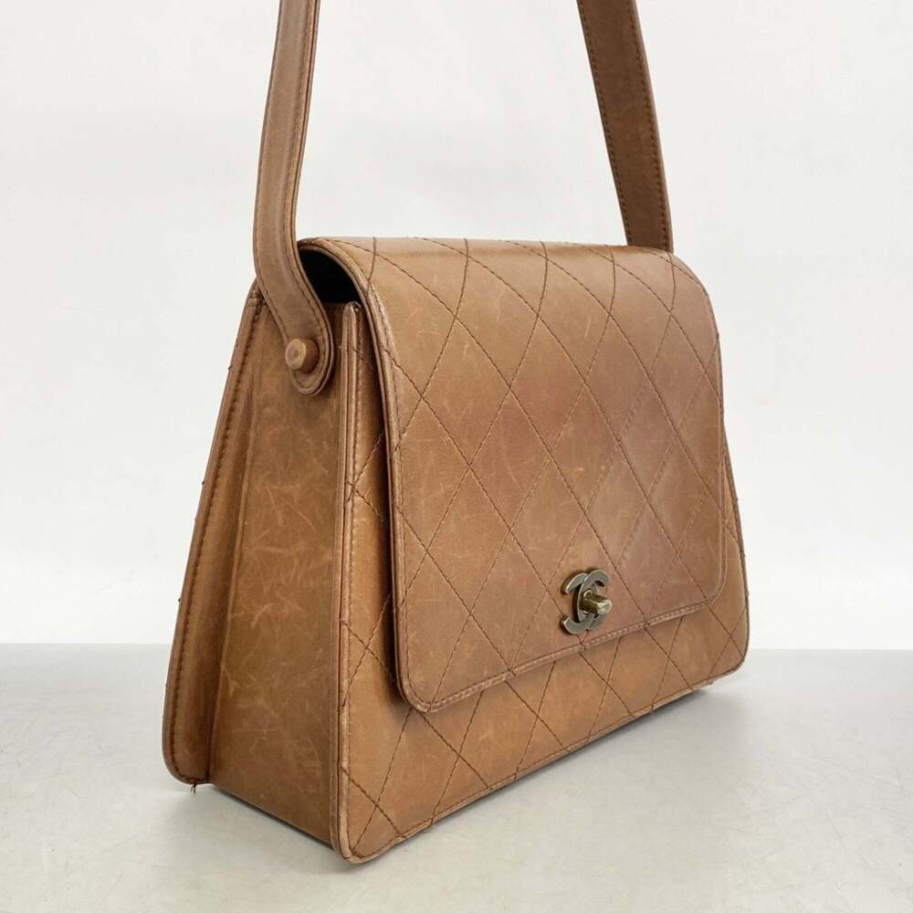 CHANEL Brown Lambskin Leather Shoulder Bag - Picture 2 of 12